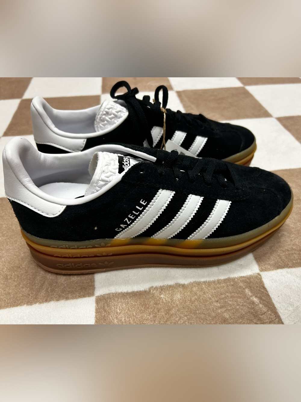 adidas Gazelle Black, White & Gum Suede Sneakers